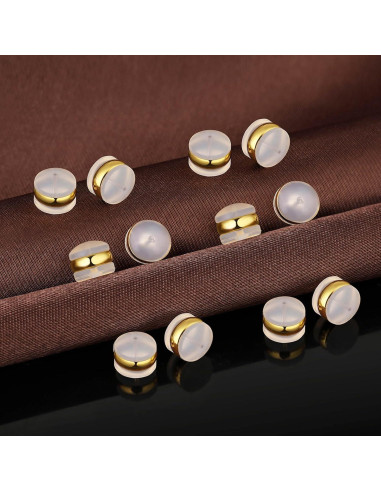 Tapones de Silicona DELECOE 7mm Hipoalergénicos 12pcs Dorado