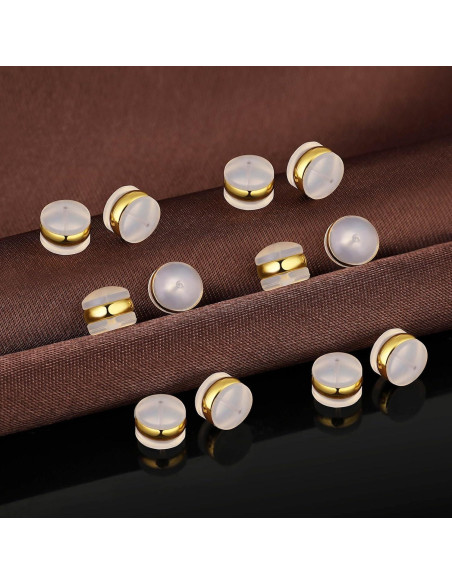 Tapones de Silicona DELECOE 7mm Hipoalergénicos 12pcs Dorado