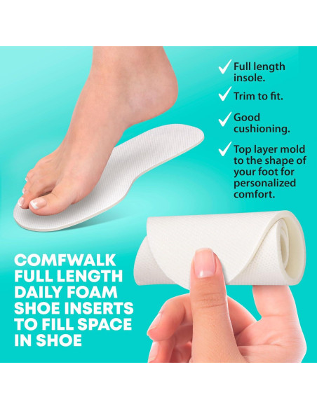 Insertos para Zapatos Comfwalk - Plantillas de Espuma de Láttex EU 37