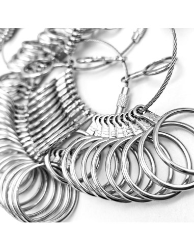 Kit de Medición de Tallas de Anillos 27 Piezas Acero Inoxidable