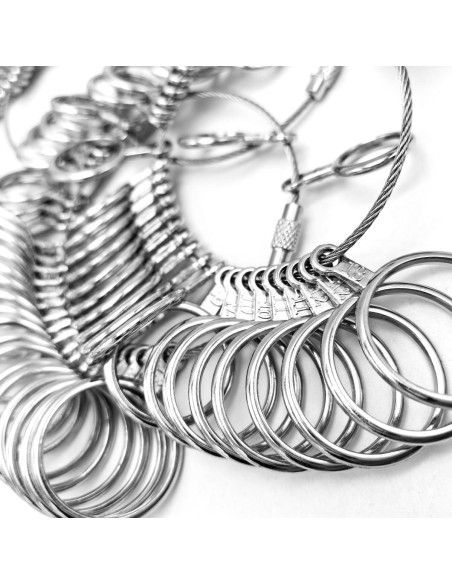 Kit de Medición de Tallas de Anillos 27 Piezas Acero Inoxidable