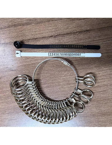 Kit de Medición de Tallas de Anillos 27 Piezas Acero Inoxidable
