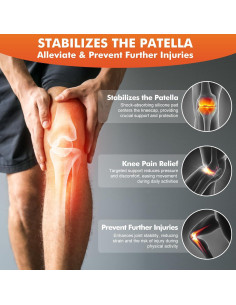 Faja de Soporte para Rodilla WAWDBBJQY - Alivio Dolor Patelar 2