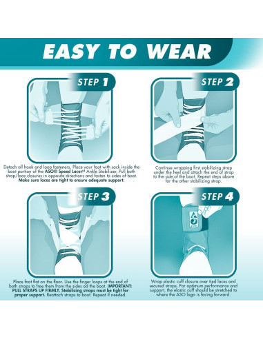 Soporte para Tobillo Med Spec ASO Speed Lacer Negro Mediano