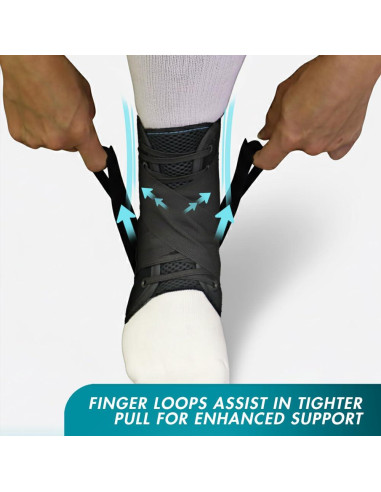 Soporte para Tobillo Med Spec ASO Speed Lacer Negro Mediano