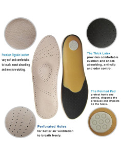 Plantillas Ortopédicas de Cuero Bellcon para Pies Planos 9-10 2