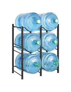 Soporte para Botellas de Agua LIANTRAL 3 Niveles Negro 6 Espacios