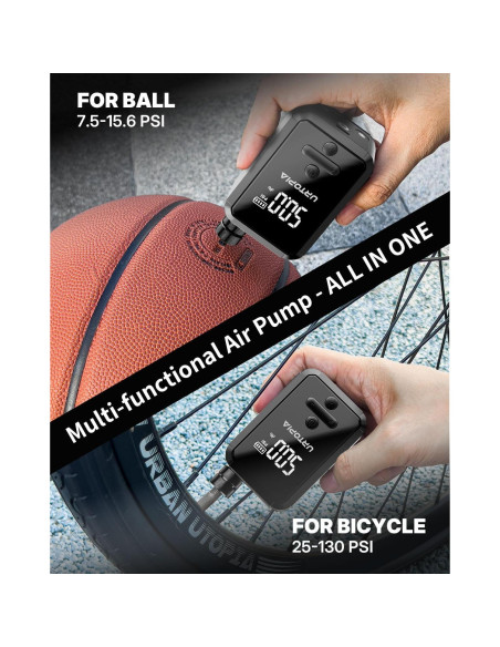 Bomba de Bicicleta Eléctrica URTOPIA HW-142, 150 PSI, Portátil