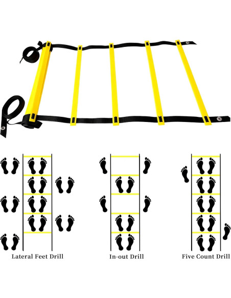 Escalera de Agilidad 6m Sleteranpe - 12 Peldaños Ajustables