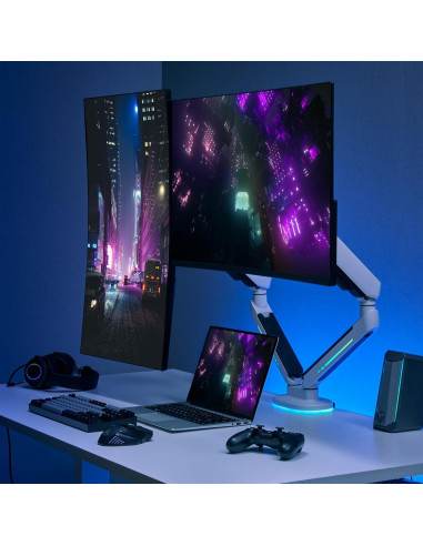 Soporte de Monitor Gaming AVLT Doble 27-43" RGB Ajustable