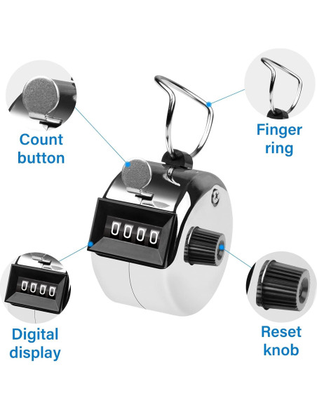 Contador de Clicker SDARMING de 4 Dígitos de Metal