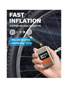 Mini bomba de neumáticos Agilix 120 PSI con manómetro 2
