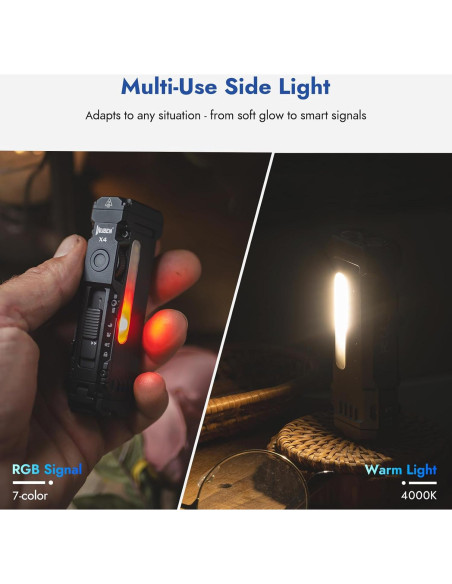 Linterna Recargable WUBEN X4 EDC 1500 Lúmenes RGB IP68