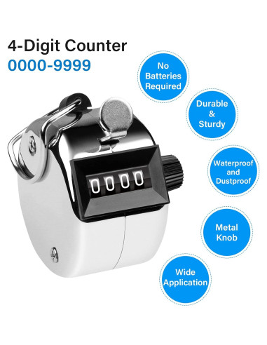 Contador de Clicker SDARMING de 4 Dígitos de Metal