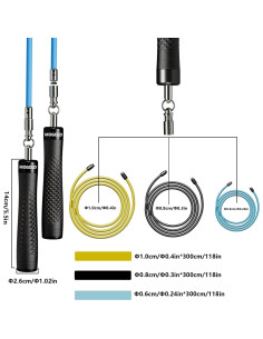 Juego de Cuerda para Saltar MOGOLD con 3 Cables Intercambiables 2