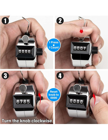 Contador de Clicker SDARMING de 4 Dígitos de Metal