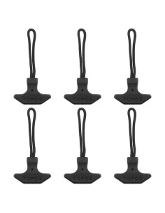 Tiradores de Cremallera T AYLIFU 6PCS TPU Negro Resistente
