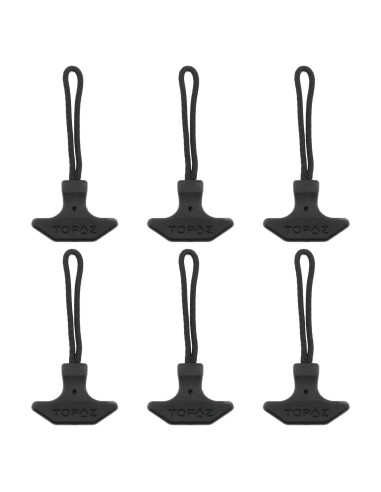 Tiradores de Cremallera T AYLIFU 6PCS TPU Negro Resistente