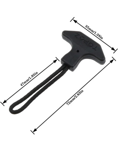 Tiradores de Cremallera T AYLIFU 6PCS TPU Negro Resistente