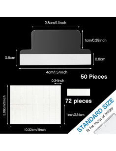 Pestañas Autoadhesivas Gueevin 50 Piezas 2.54x0.86cm Transparentes 2