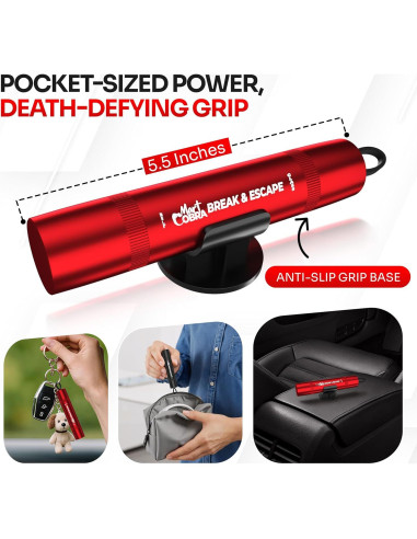 Herramienta Rompe Ventanas y Cortador de Cinturones Mart Cobra