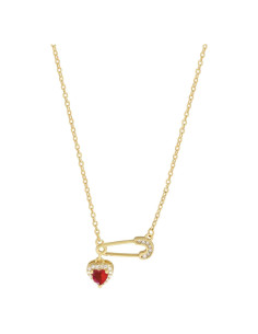 Collar de Alfiler de Seguridad Dainty Dorado 40cm con Piedras