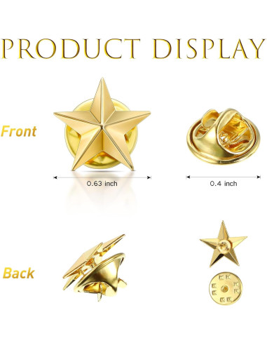 60 Pines de Estrella 3D Kenning para Mochilas y Ropa