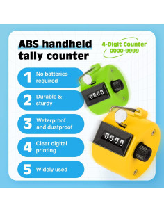 Contador Clicker Portátil SDARMING 4 Dígitos ABS - Multiusos 2