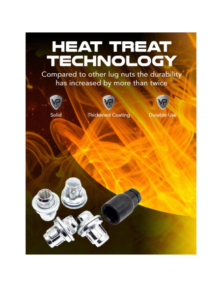 Juego de 4 Tuercas de Rueda Cromadas Veritek 12x1.25mm para Nissan