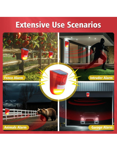 Alarma de Movimiento Solar ChunHee 129dB IP65 para Exterior