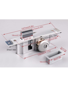Cerradura de Mortaja WANLIAN para Puertas de Escaparate 160mm 2
