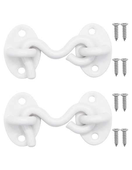 2 Ganchos de Cabina 50 mm QJZXUEZHEN Blanco Acero al Carbono