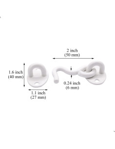 2 Ganchos de Cabina 50 mm QJZXUEZHEN Blanco Acero al Carbono 2