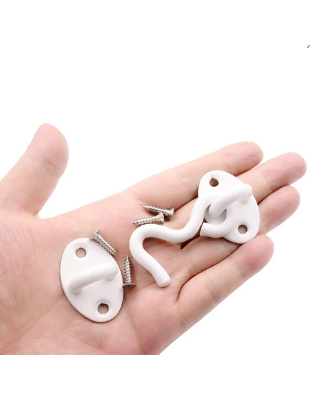 2 Ganchos de Cabina 50 mm QJZXUEZHEN Blanco Acero al Carbono