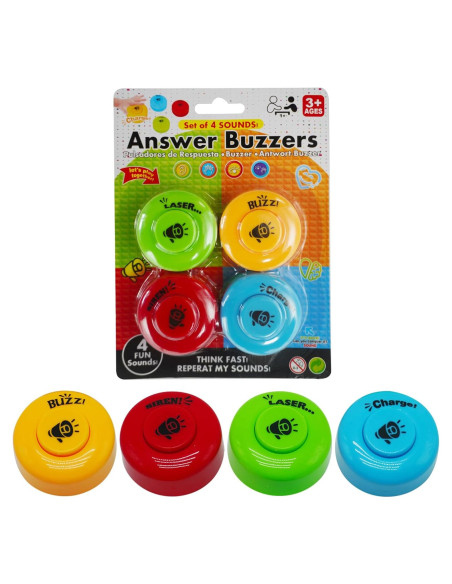 Juego de 4 Timbres de Respuesta Gelabur para Aula y Juegos