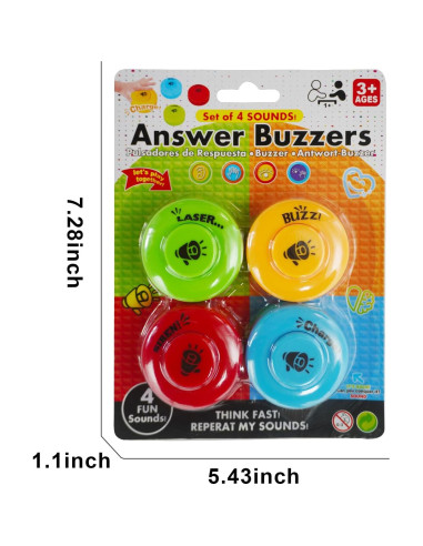 Juego de 4 Timbres de Respuesta Gelabur para Aula y Juegos