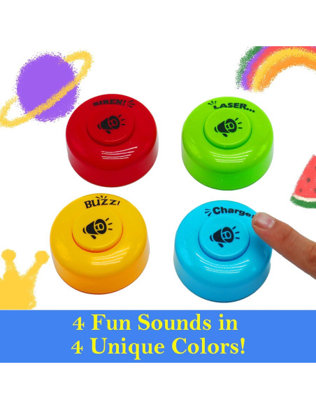 Juego de 4 Timbres de Respuesta Gelabur para Aula y Juegos