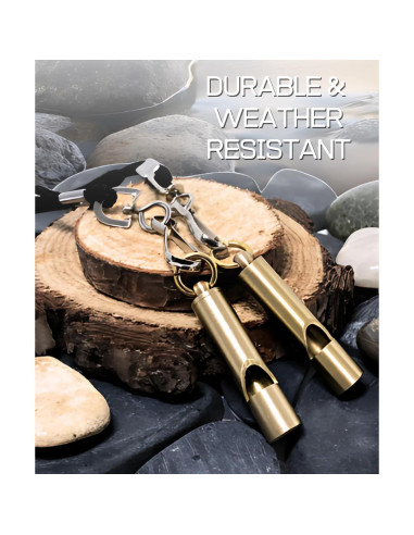 Paquete de 6 Silbatos de Latón FUTURESTEPS 125dB para Emergencias