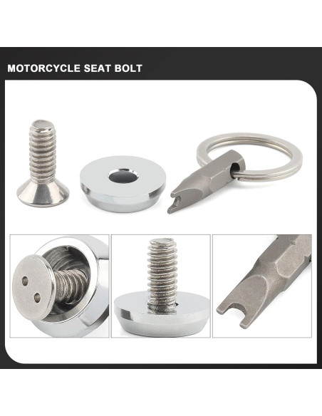 Tornillo de Asiento Antirrobo Daklvng 1/4"-20 Cromo para Harley 1996-2024
