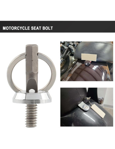 Tornillo de Asiento Antirrobo Daklvng 1/4"-20 Cromo para Harley 1996-2024