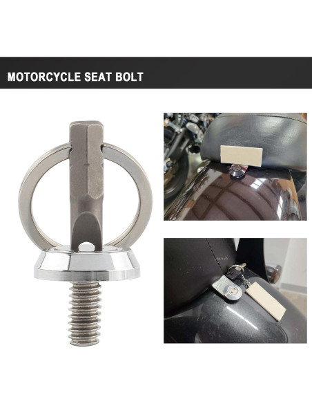 Tornillo de Asiento Antirrobo Daklvng 1/4"-20 Cromo para Harley 1996-2024