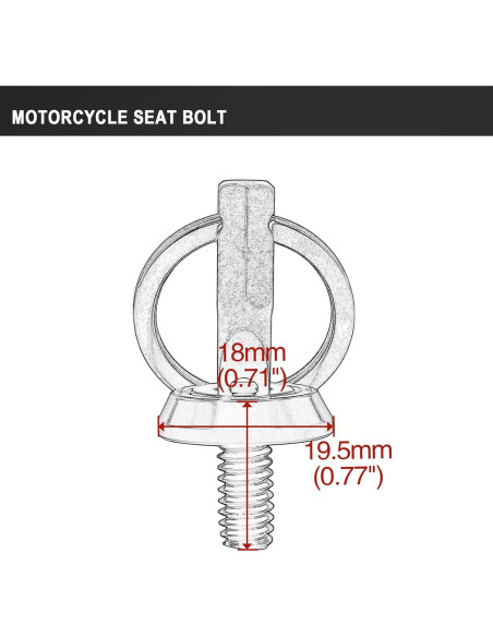 Tornillo de Asiento Antirrobo Daklvng 1/4"-20 Cromo para Harley 1996-2024