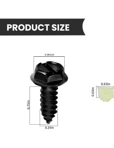 8 Tornillos Autoperforantes YYTQP para Placas de Matrícula 2