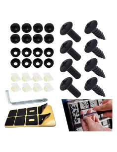 Kit de Tornillos de Montaje Antirrobo 8 PCS Acero Inoxidable Negro