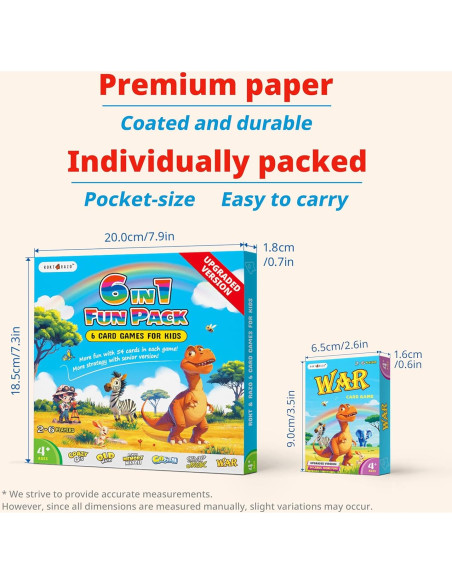 Paquete de Juegos de Cartas para Niños Rokt&razo - 6 Barajas Educativas