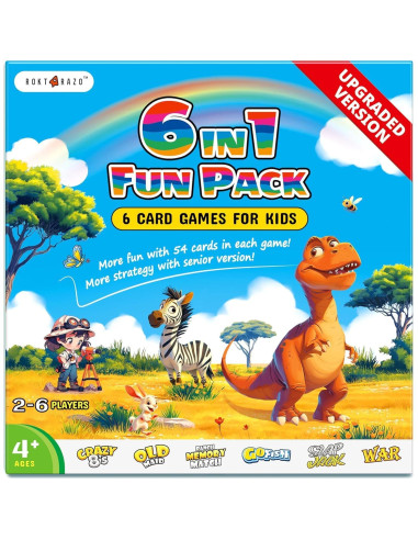 Paquete de Juegos de Cartas para Niños Rokt&razo - 6 Barajas Educativas