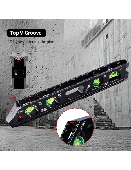 Nivel Torpedo Magnético BETHEL 22.86 cm con 4 Frascos de Burbuja Nivel Torpedo Magnético BETHEL 22.86 cm con 4 Frascos de Burbuja