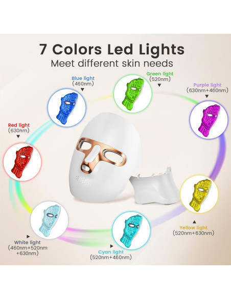 Máscara de Terapia de Luz Roja Tinkoola LED Recargable USB C