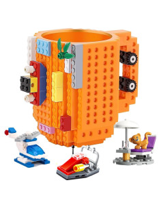 Taza de Café Build on Brick DEEXITO Naranja 428ml Creativa