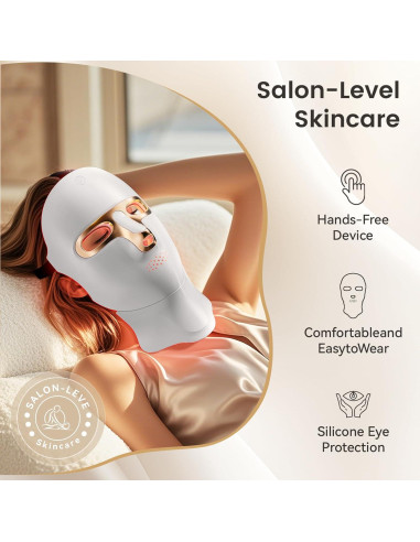 Máscara de Terapia de Luz Roja Tinkoola LED Recargable USB C